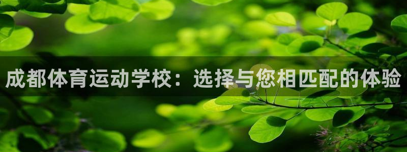 杏悦体育f开户：成都体育运动学校：选择与您相匹配的体验